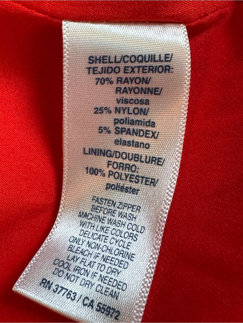 Rafaella Vibrant Red Orange Asymmetrical Zip moto Jacket 1X - Picture 8 of 8